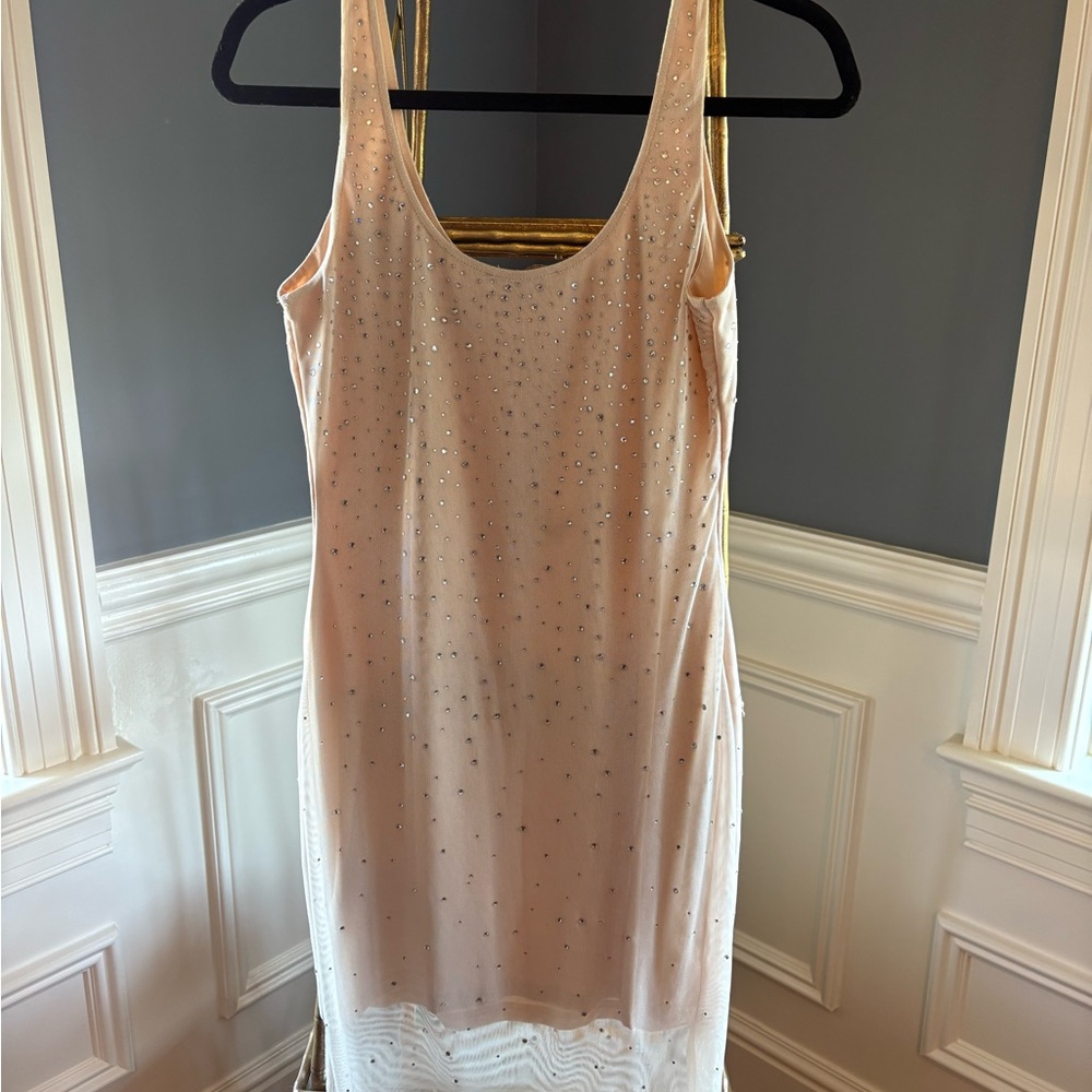 Generation Love Crystal Embellished Beige Dress